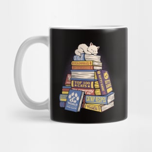 Cat Books Feline Library by Tobe Fonseca Mug